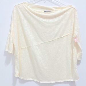 🆕 Bluheaven Women’s White Ivory Poplin 3/4 Sleeves Top